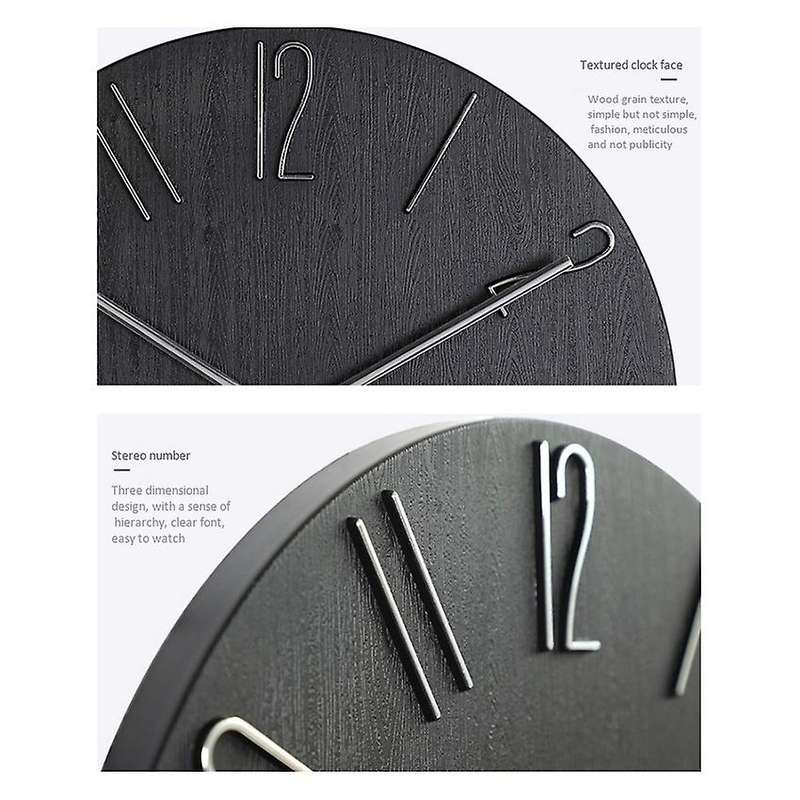 Simple Wall Clock 12 Inch Living Room Home Wall Clock Clock Watch Bedroom Wall Clock-Beige