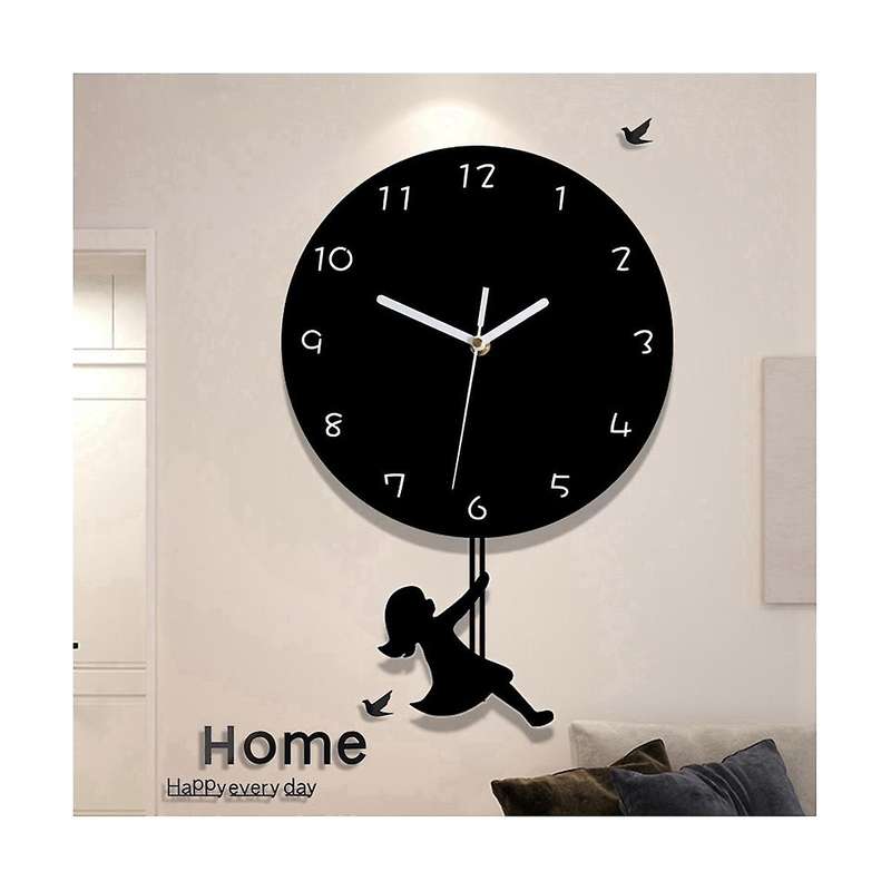 Simple Wall Clock Living Room Decoration Silent Net Red Swing Quartz Clock Swing Wall Clock