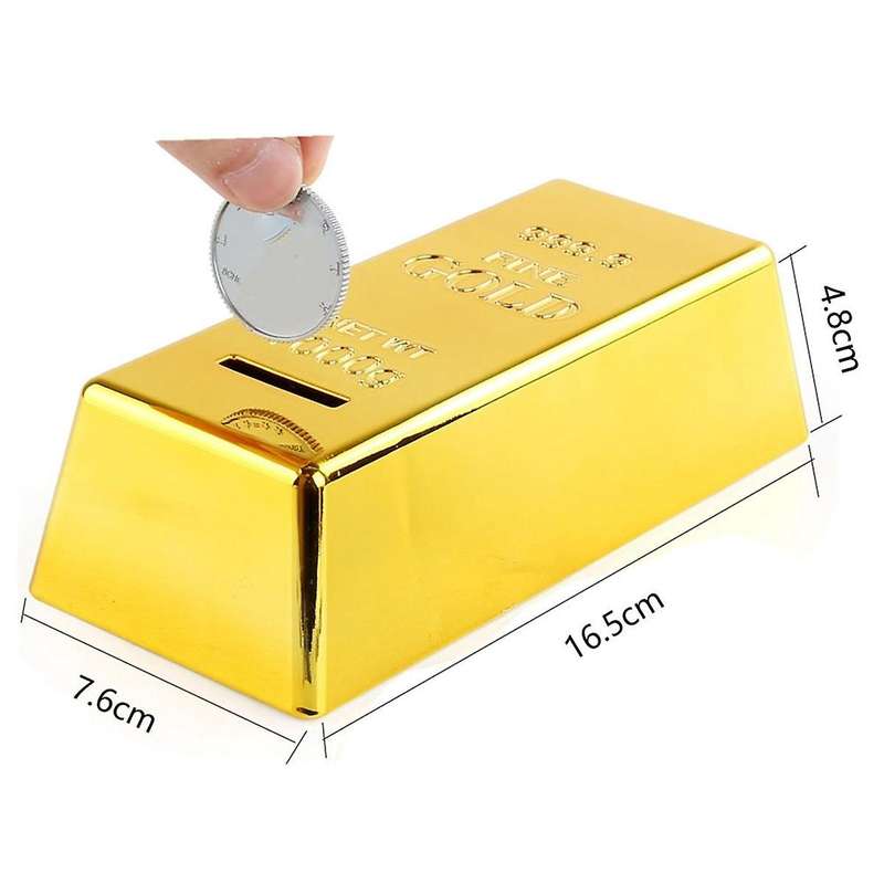 Simulated Gold Bricks, Children'S Piggy Bank, Piggy Bank, Plastic Decorative Ornaments, House Games