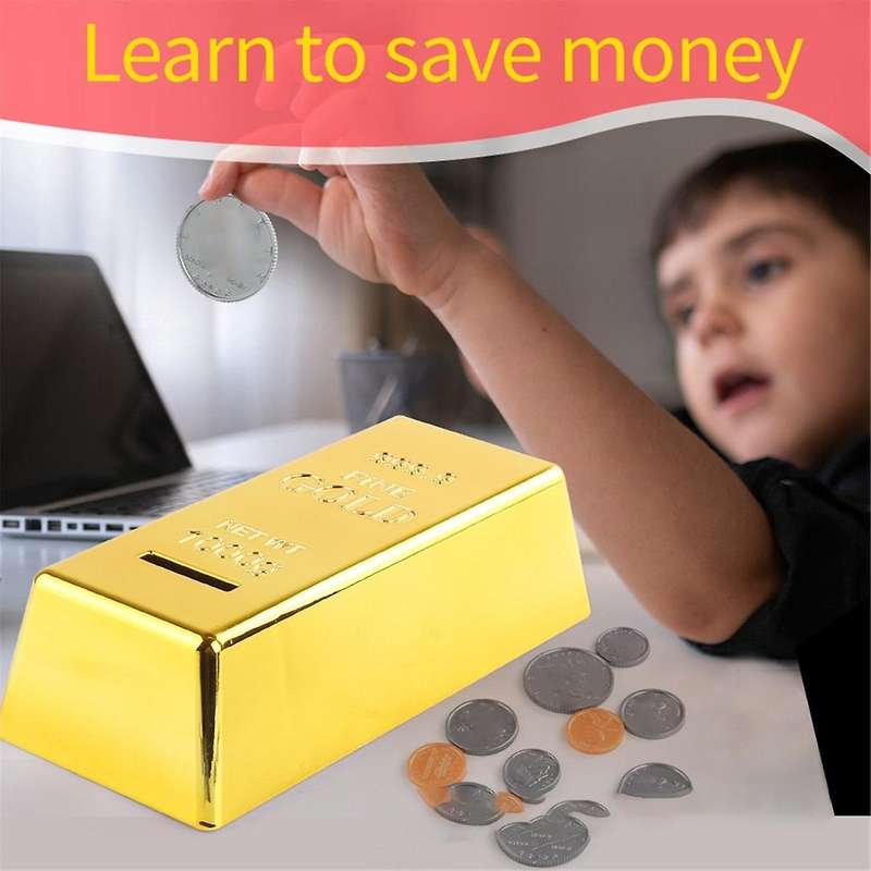 Simulated Gold Bricks, Children'S Piggy Bank, Piggy Bank, Plastic Decorative Ornaments, House Games