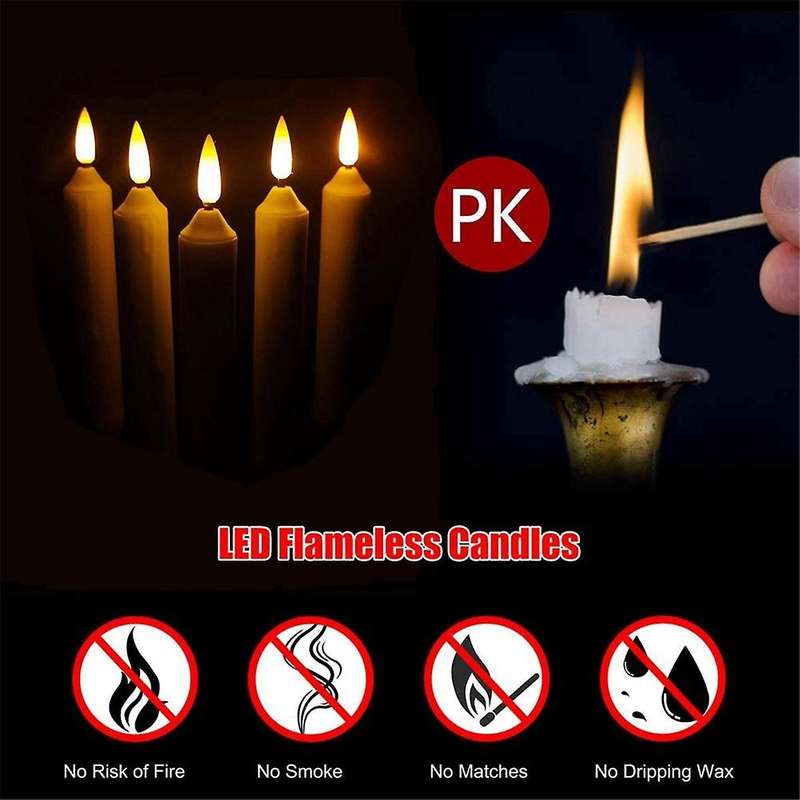 Simulation Tears Electronic Candle Led Light 12pcs/box Yellow Flash 2.0x15.5cm Multifunctional Candl