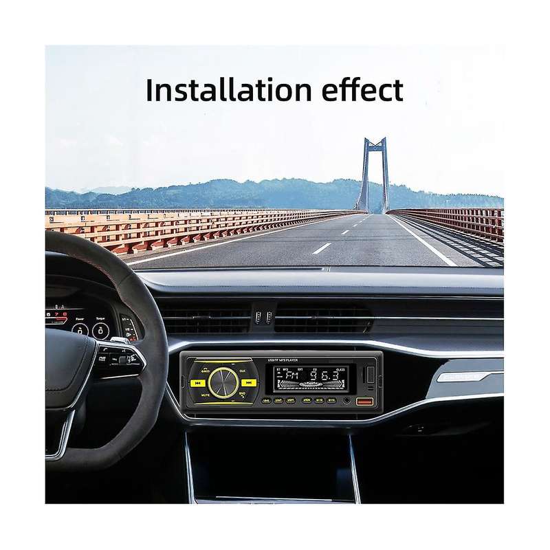 Single Din Car Audio Bluetooth Car Stereo Receiver with Lcd Display Am/fm Radio Mp3 Player Usb Sd A