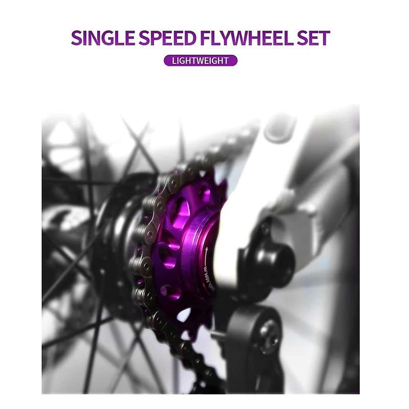 Single Speed Flywheel Conversion Kit 18T Cassette Cog Road Bike Sprocket for Freewheel Chain Blue