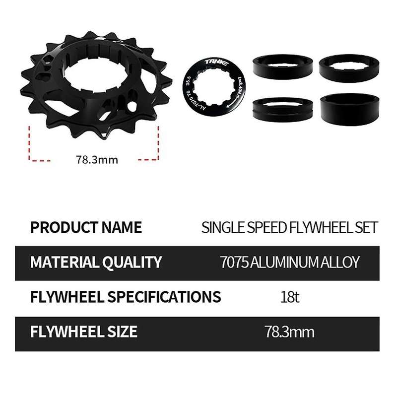 Single Speed Flywheel Conversion Kit 18T Cassette Cog Road Bike Sprocket for Freewheel Chain Purple