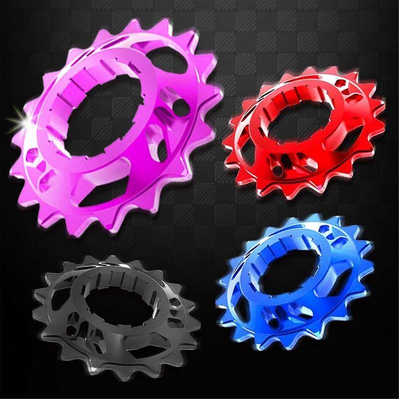 Single Speed Flywheel Conversion Kit 18T Cassette Cog Road Bike Sprocket for Freewheel Chain Purple