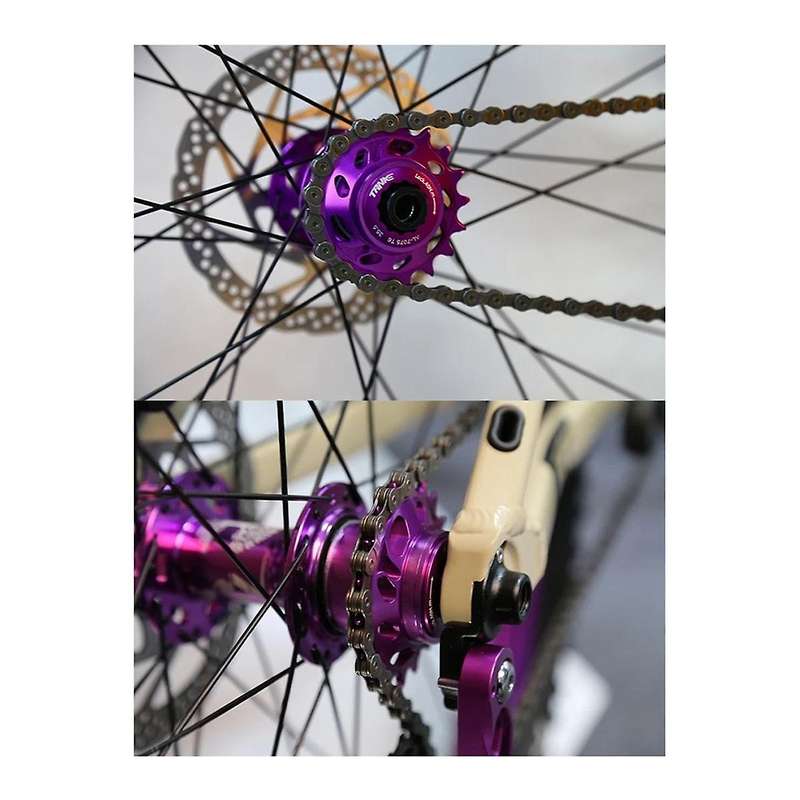 Single Speed Flywheel Conversion Kit 18T Cassette Cog Road Bike Sprocket for Freewheel Chain Purple
