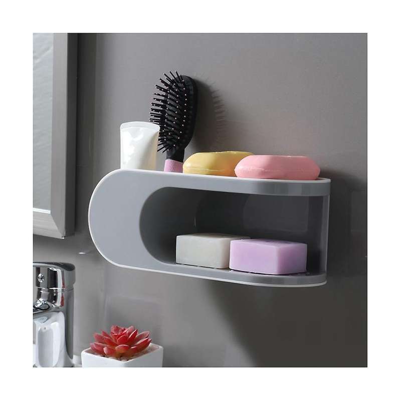 Single-layer Hook Soap Box Free Punching Household Wall-mounted Bathroom Soap Storage Box