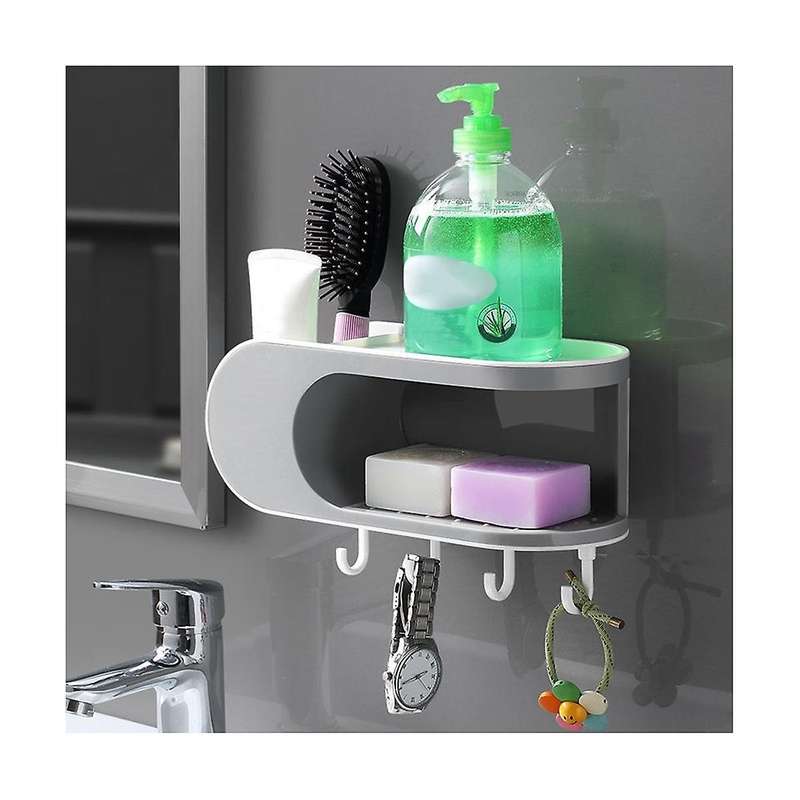 Single-layer Hook Soap Box Free Punching Household Wall-mounted Bathroom Soap Storage Box