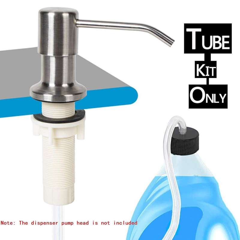 Sink Soap Dispenser Extension Tube Kit 45Inch with Check Valve, No Need to Fill the Little Bottle Ag