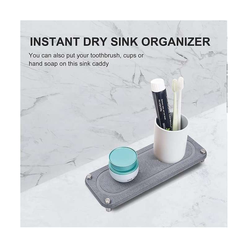 Sink Instant Dry Kitchen Sink Organizer 2 Pack,diatomaceous Earth Stone Sink Tray