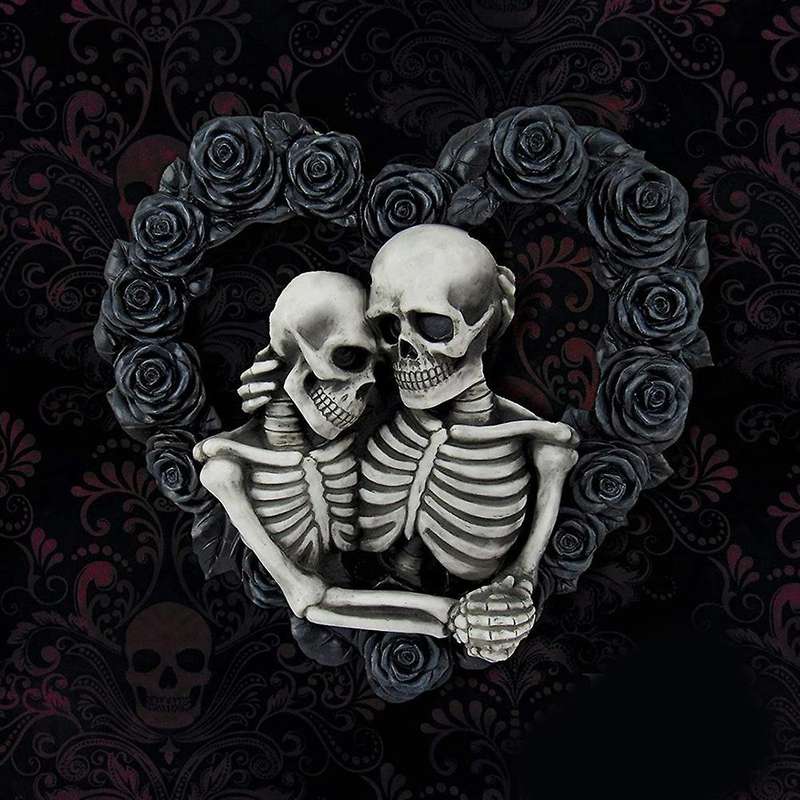 Skeleton Couple House Number Black Garland Pendant Ornament Christmas Halloween Home Garland Decora