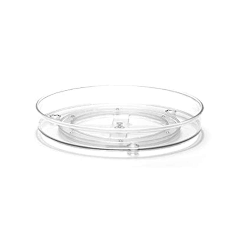 Size 2-pack Rotating Cabinet Organizer Transparent Plastic Pet Turntable Storage Rack Spice Cosmeti