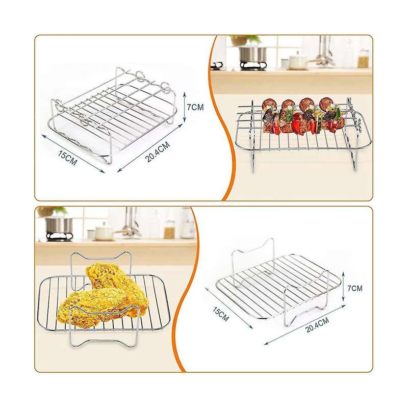 Skewer Rack and Steaming Rack for Ninja Foodi Grill Stainless Steel Kitchen Oven Cooker Accessorie