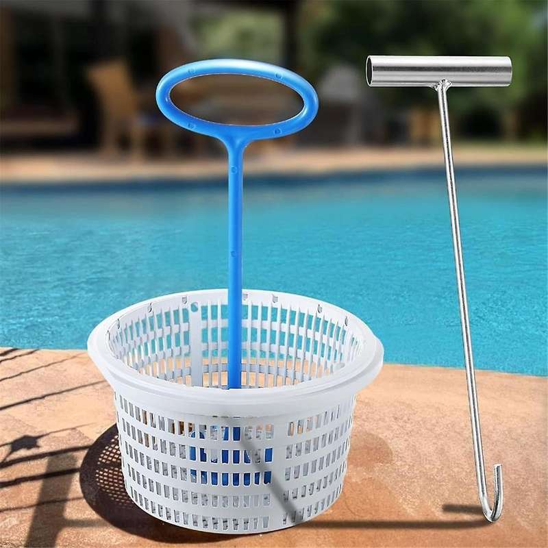 Skimmer Basket Handle,Skimmer Basket Handle Hook Universal Pool Skimmer Basket Handle Fit Inground P