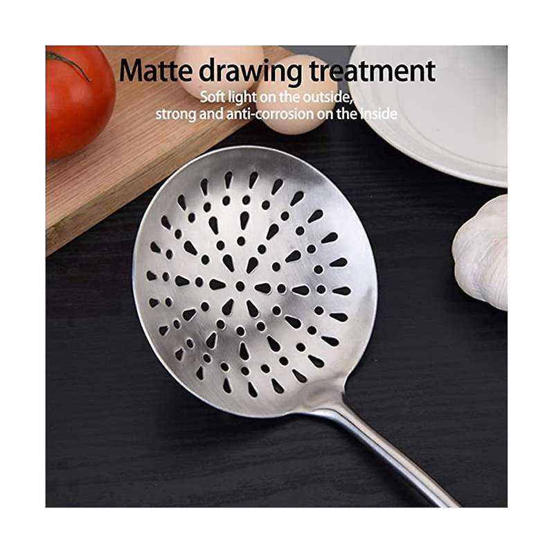 Skimmer Colander Stainless Steel with Long Handle Colander for Kitchen and Catering Hot Pot Frying