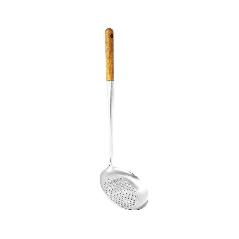 Skimmer Ladle, 17inches Spatula for Wok, Stainless Steel Colander