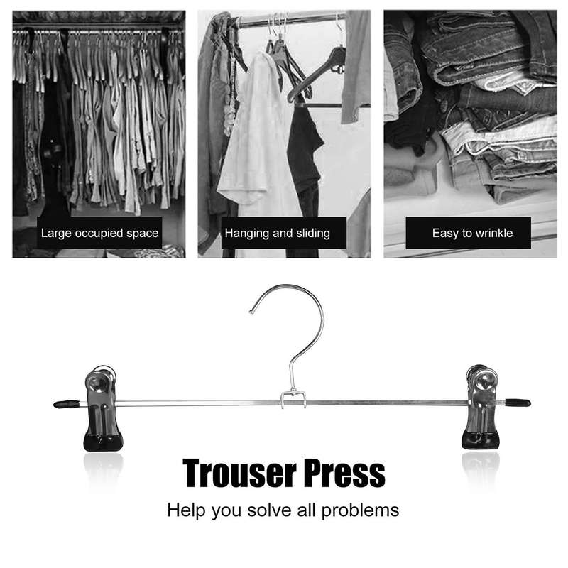 Skirt Hangers with Clips 20 Pack Metal Trouser Clip Hangers