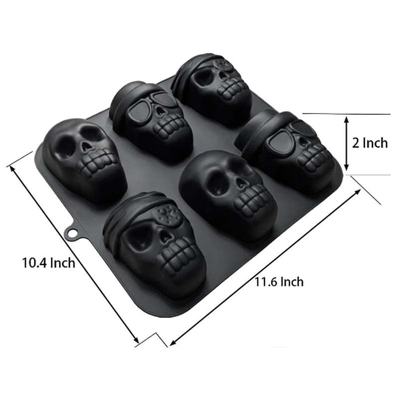 Skull Cake Pan Silicone Skull Cakelet Mold Skull Pirate Cake Tin Baking Pan