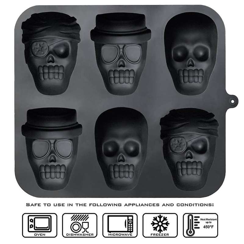Skull Cake Pan Silicone Skull Cakelet Mold Skull Pirate Cake Tin Baking Pan