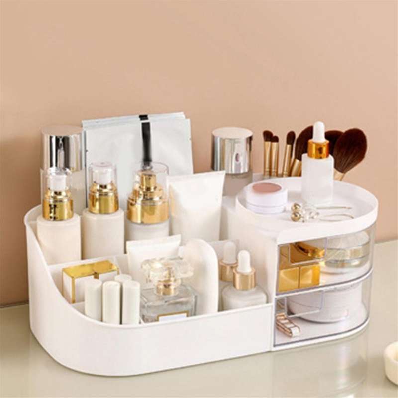 Skin Care Organizer,Makeup Desk Organizer with Drawers,Countertop Organizer for Cosmetics,Vanity Bru