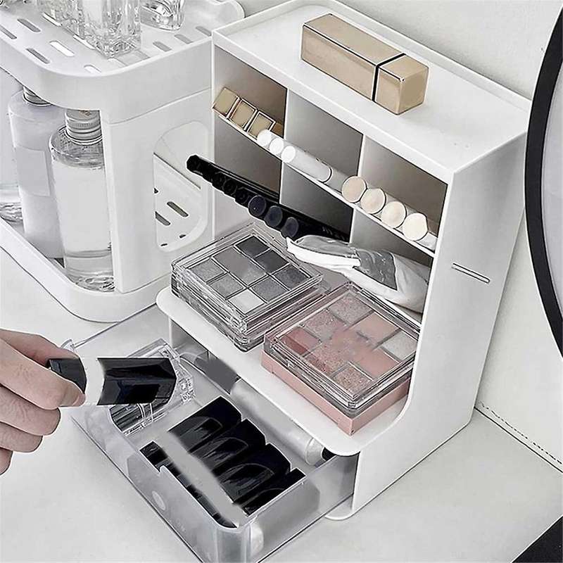 Skin Care Makeup Organizer, Large Capacity with Drawers for Vanity, Makeup Brush, Nail Polish and Be
