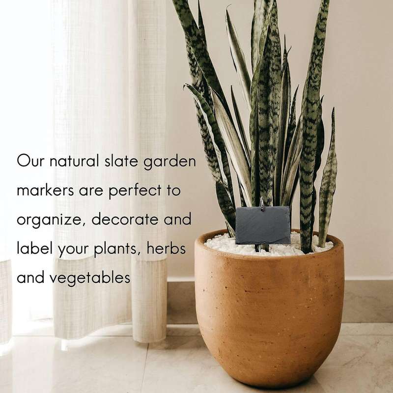 Slate Plant Labels Garden Plant Markers Herb Labels Greenhouse Accessories Garden Stakes, 15PCS