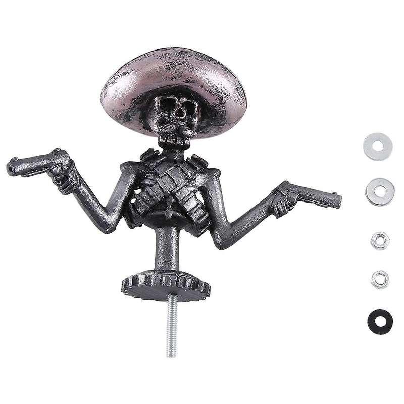 Skull Gunner Hood Decorative Resin Sculpture Decoration 11.5x15.2cm