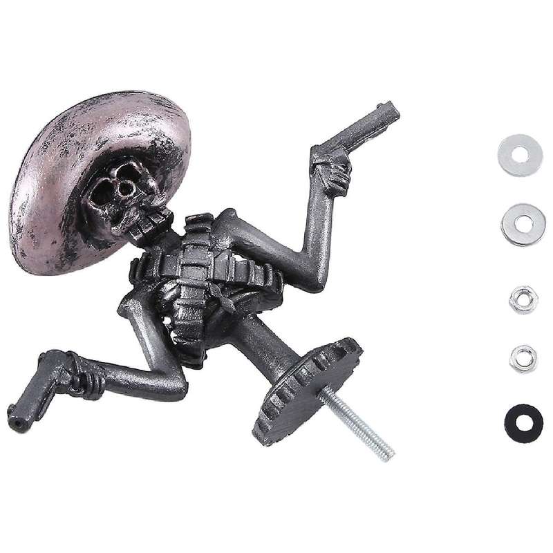 Skull Gunner Hood Decorative Resin Sculpture Decoration 11.5x15.2cm