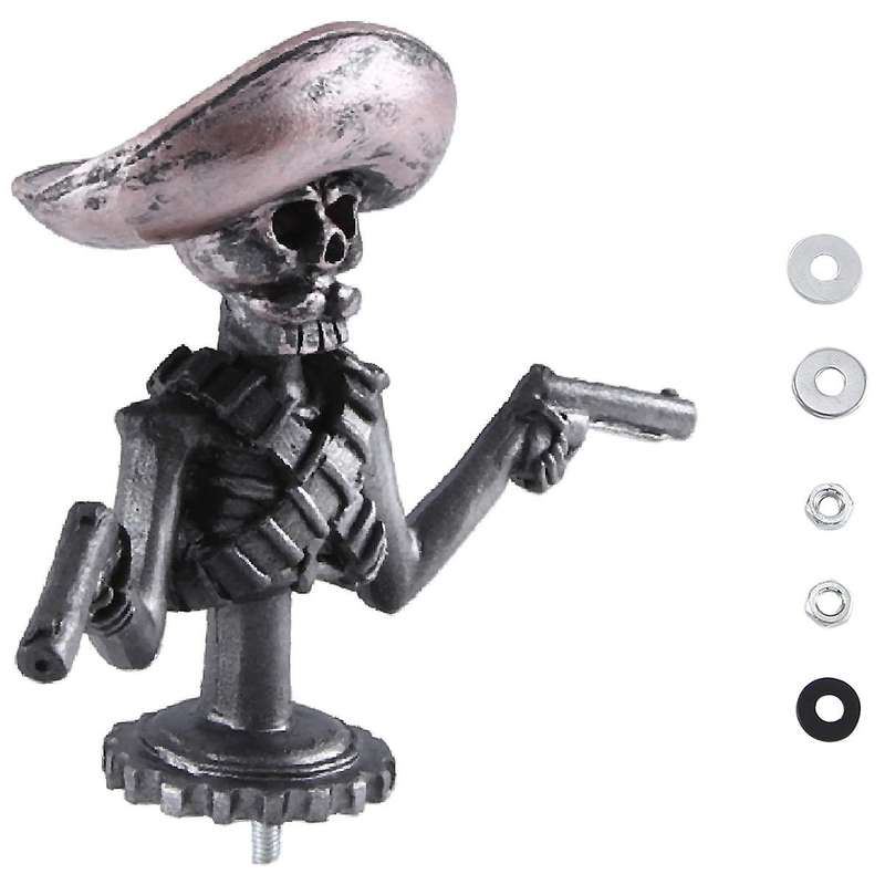 Skull Gunner Hood Decorative Resin Sculpture Decoration 11.5x15.2cm
