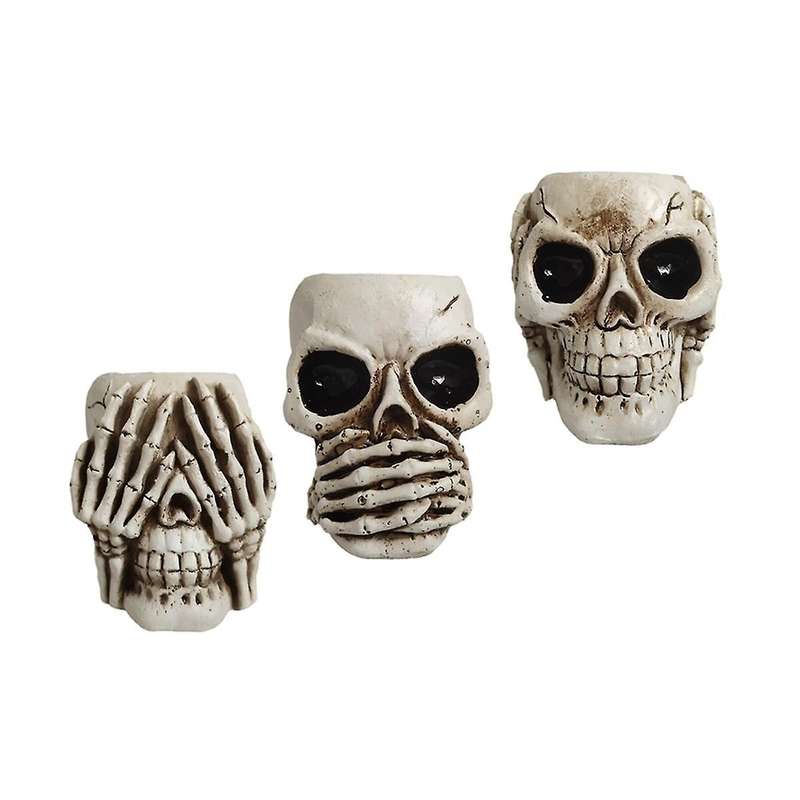 Skull Head Flower Pots Gothic Skeleton Planter Container Office Planter Succulent Plant Organizer Ha