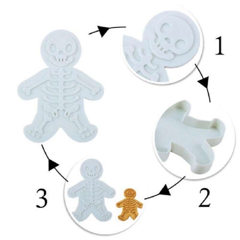 Skull Gingerbread Man Cookie Mold Press Cookie Maker 3D Cookie Cake Mold