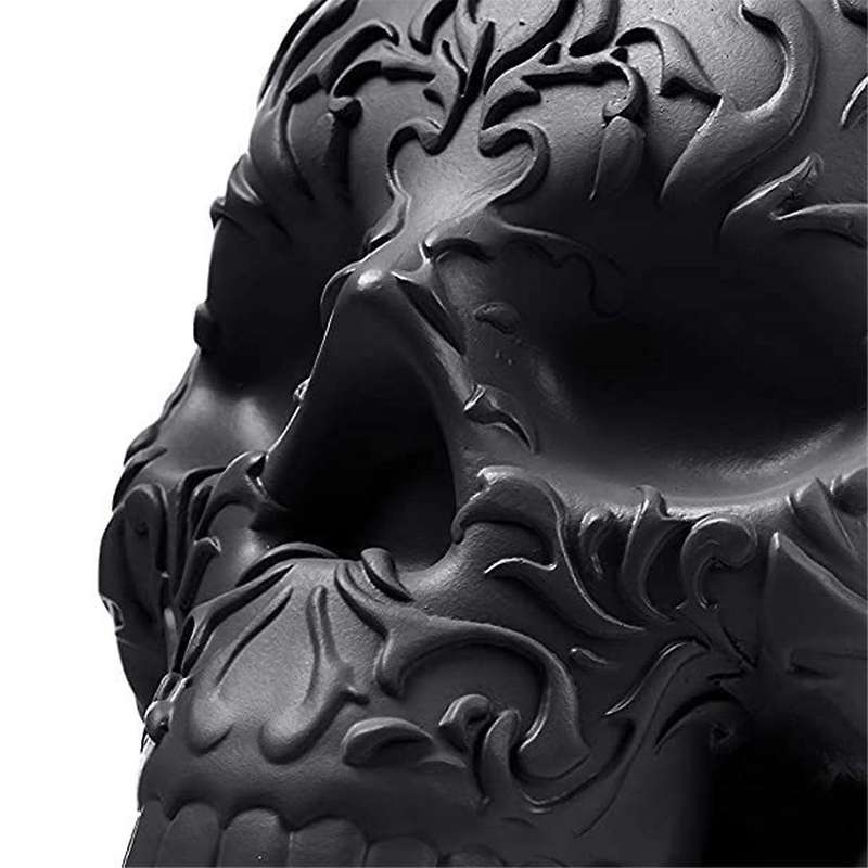 Skull Makeup Brush Holder Gothic Spooky Decor Organizer Plant Flower Pot for Halloween Table Vanity