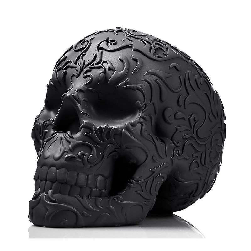 Skull Makeup Brush Holder Gothic Spooky Decor Organizer Plant Flower Pot for Halloween Table Vanity