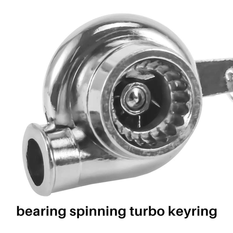 Sleeve Bearing Spinning Golden Auto Parts Models Turbine Turbocharger Turbo Keychain Key Chain Ring