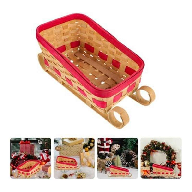 Sleigh Basket Candy Bowl Christmas Candy Storage Basket Table Centerpiece Sled Ornament Sleigh Baske