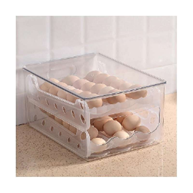 Slide Eggs Storage Box Egg Holder Container Refrigerator Drawer Stackable Food Eggs Box Kitchen Fri
