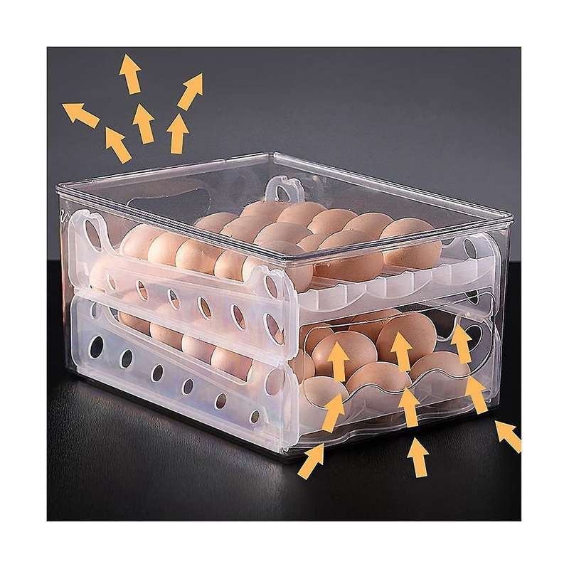 Slide Eggs Storage Box Egg Holder Container Refrigerator Drawer Stackable Food Eggs Box Kitchen Fri