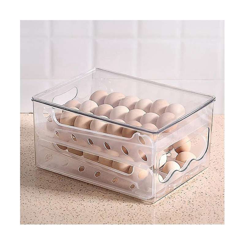 Slide Eggs Storage Box Egg Holder Container Refrigerator Drawer Stackable Food Eggs Box Kitchen Fri