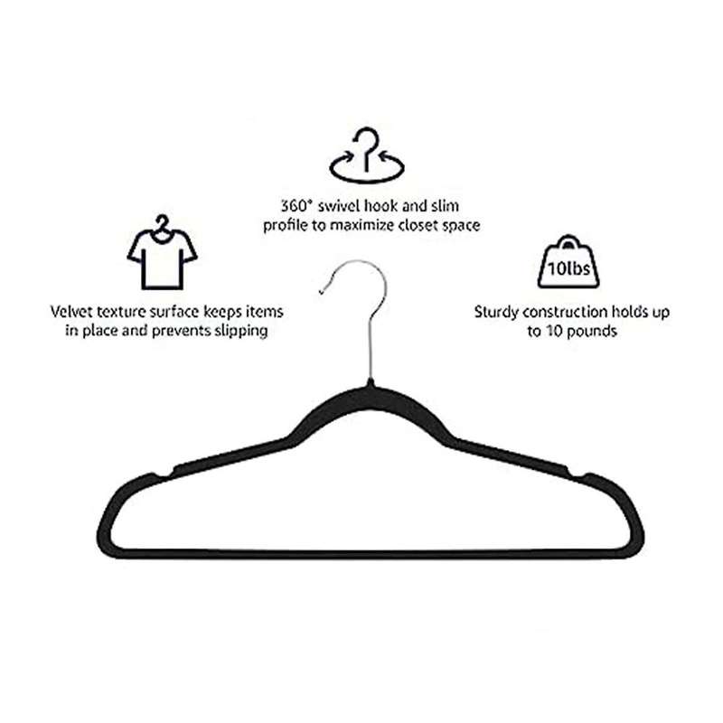 Slim Velvet, Non- Suit Clothes Hangers Coat Hanger, Beige Silver Hook