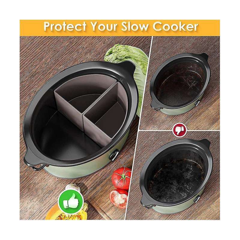 Slow Cooker Divider Liner, Silicone Slow Cooker Liner Pot Liners Dishwasher Safe Cooking Liners For
