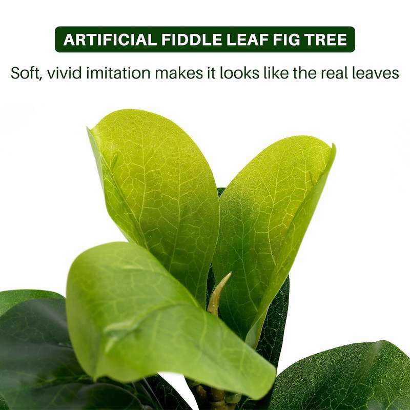 Small Artificial Fiddle Leaf Tree 11inch Faux Ficus Lyrata Tree for Home Wedding Courtyard Indoor A