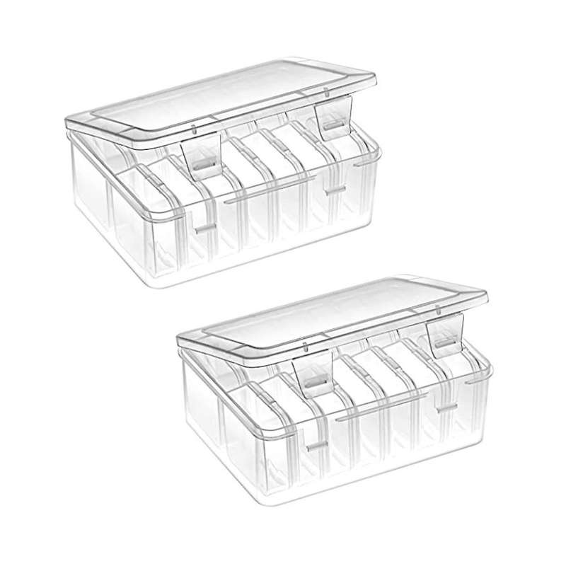 Small Bead Organizer Plastic Storage Cases Storage Containers Transparent Boxes Hinged Lid Rectangl