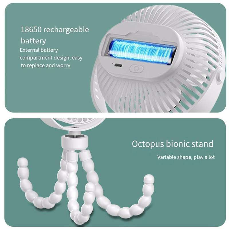 Small Fan Portable Mini Octopus Fan Handheld Desktop USB Quiet Fan for Outdoor Camping