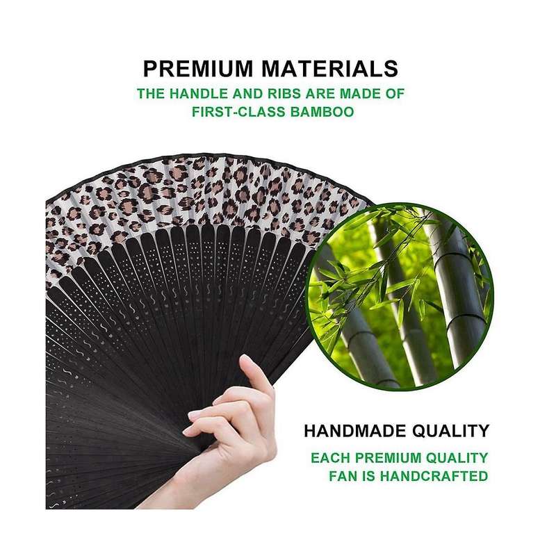 Small Folding Hand Fan for Women, Chinese Japanese Vintage Style Bamboo Silk Fans for Party Wedding