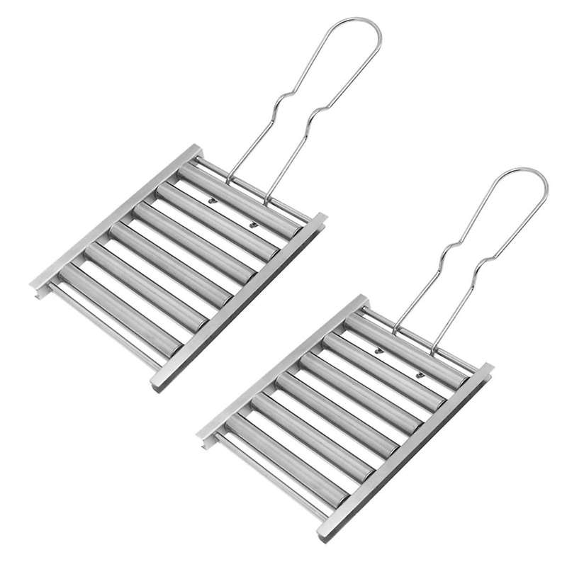 Small New Stainless Steel Hot Dog Roller, Hot Dog Roller Barbecue, Special Barbecue Tools for Outdoo