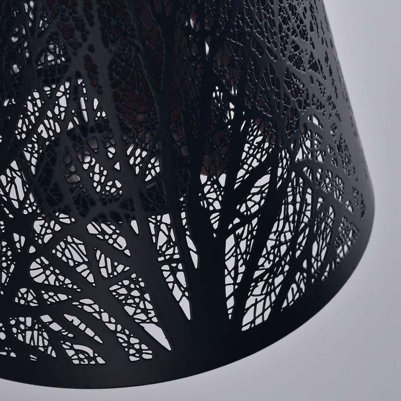 Small Lamp Shade on Bulb,Barrel Metal Lampshade with Pattern of Trees for Table Chandelier Wall Lam