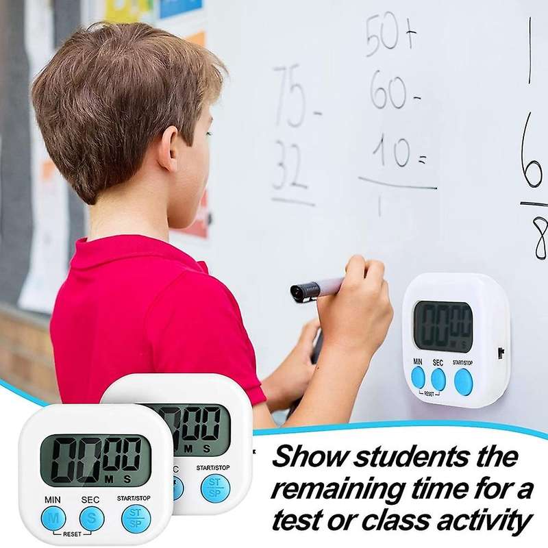 Small Kitchen Timer Timer with Loud Alarm Magnetic Display Timer LED Countdown Timer for Cooking Whi