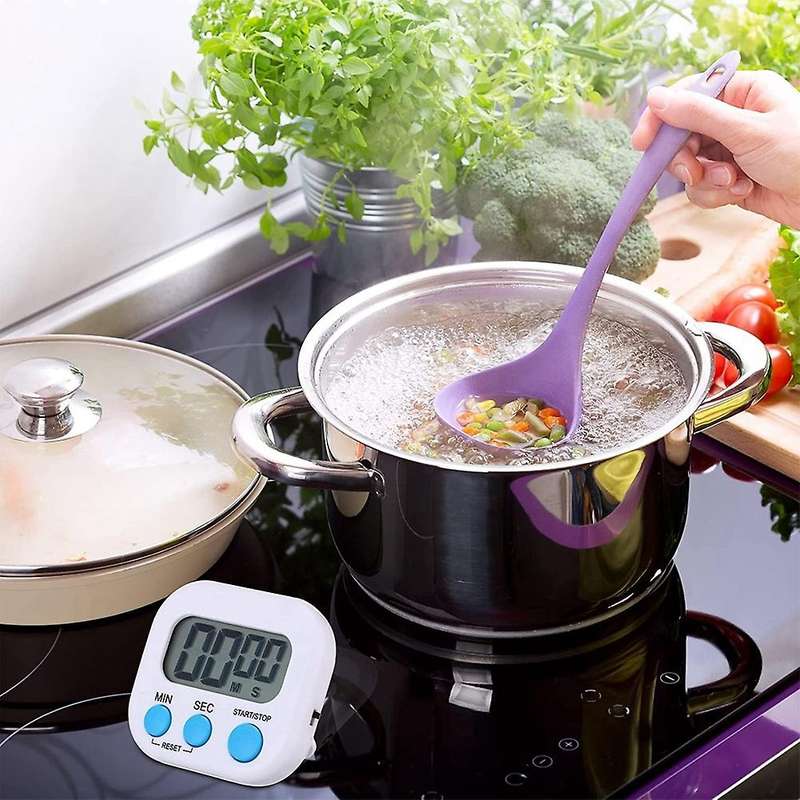Small Kitchen Timer Timer with Loud Alarm Magnetic Display Timer LED Countdown Timer for Cooking Whi