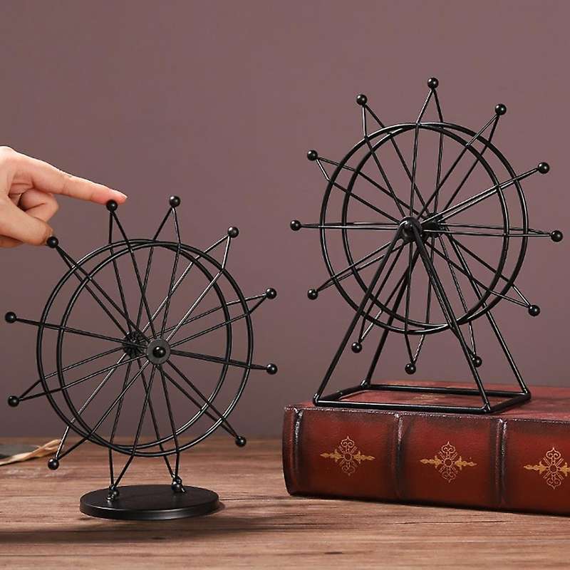 Small Rotating Wheel Metal Miniatures for Interior Metal Decorations Home Decoration Crafts Ornament