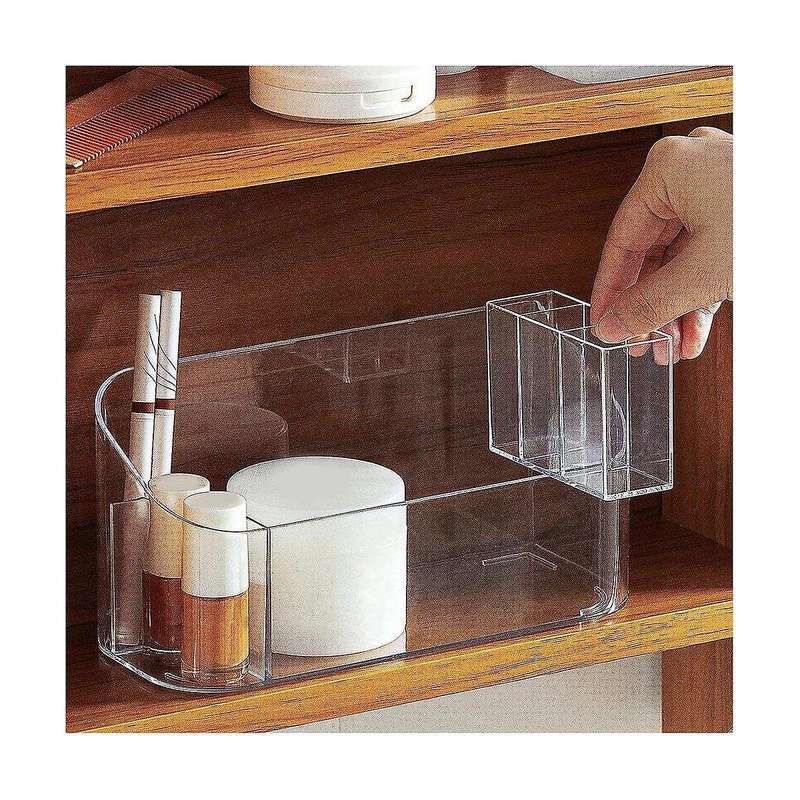 Small Organizer, Cosmetic Display Case,multifunctional Desktop Stationery Storage Tray Acrylic Skin